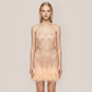 Party & Event Mini Bodycon Sequin Feather Trim Dress - MYTHSIS
