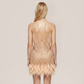Party & Event Mini Bodycon Sequin Feather Trim Dress - MYTHSIS