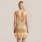 Party & Event Mini Bodycon Sequin Feather Trim Dress - MYTHSIS