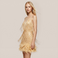 Party & Event Mini Bodycon Sequin Feather Trim Dress - MYTHSIS
