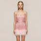 Party & Event Mini Bodycon Sequin Feather Trim Dress - MYTHSIS