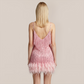 Party & Event Mini Bodycon Sequin Feather Trim Dress - MYTHSIS