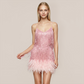 Party & Event Mini Bodycon Sequin Feather Trim Dress - MYTHSIS