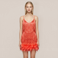 Party & Event Mini Bodycon Sequin Feather Trim Dress - MYTHSIS