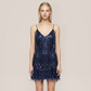 Party & Event Mini Bodycon Sequin Feather Trim Dress - MYTHSIS
