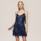 Party & Event Mini Bodycon Sequin Feather Trim Dress - MYTHSIS
