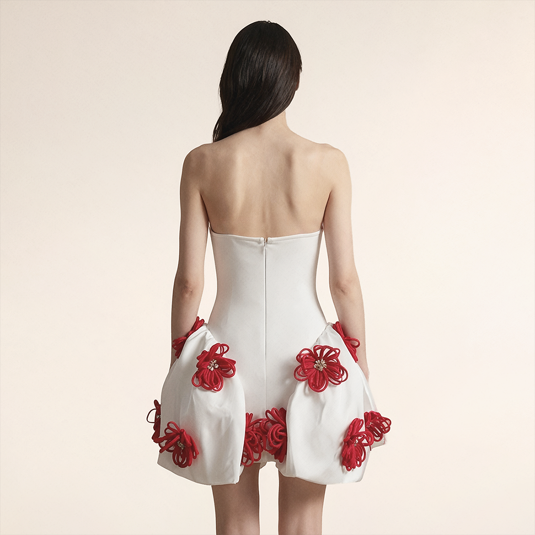 Wholesale Women's Strapless Floral Puff Mini Dress – XS Women's Clothing