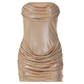 Party & Event Mini Bodycon Polyester Glam Strapless Ruched Metallic Dress - MYTHSIS