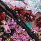 Date Night Mini Bodycon Sequin Glam Halter Neck Floral Embroidery Backless Dress - MYTHSIS