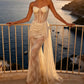 【Party & Event】 Maxi Sheath Polyester Sexy Straight Neck Draped Ribbon - MYTHSIS