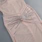 Wholesale Women's Rhinestone Halter Mesh Evening Gown