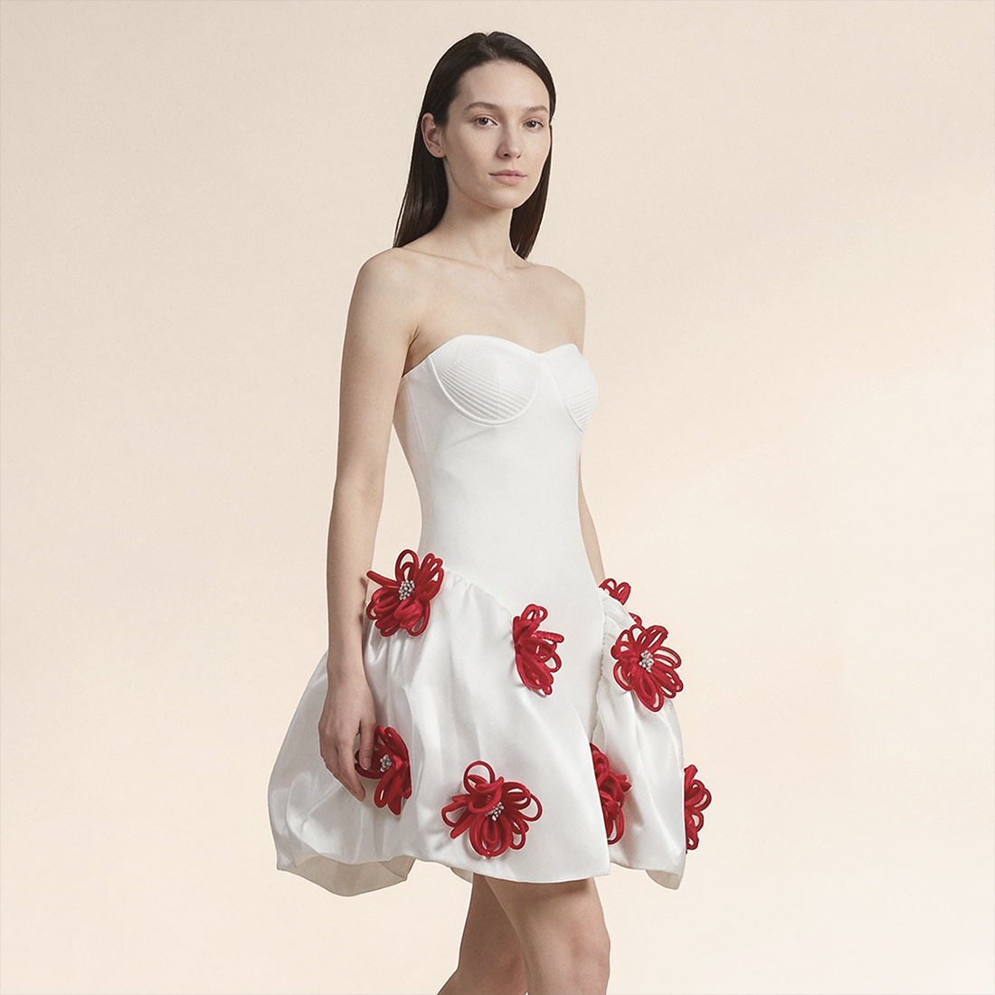 Wholesale Women's Strapless Floral Puff Mini Dress – XS Women's Clothing
