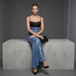 Wholesale Women's Lace-Panel Sequin Spaghetti-Strap Maxi Dress