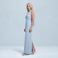 【Casual Everyday】 Maxi A-Line Polyester Elegant Spaghetti Strap Tie-Up Backless Polka Dot Dress - MYTHSIS
