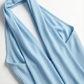 【Casual Everyday】 Maxi A-Line Polyester Elegant Spaghetti Strap Tie-Up Backless Polka Dot Dress - MYTHSIS