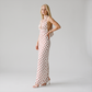 【Casual Everyday】 Maxi A-Line Polyester Elegant Spaghetti Strap Tie-Up Backless Polka Dot Dress - MYTHSIS