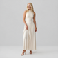 【Casual Everyday】 Maxi Sheath Polyester Elegant Round Neck Spliced Sleeveless Back Detail Dress - MYTHSIS