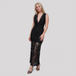 【Date Night】 Midi Asymmetrical Cuprammonium Regenerated Cellulose Elegant V-Neck Lace Sleeveless Boho Dress - MYTHSIS
