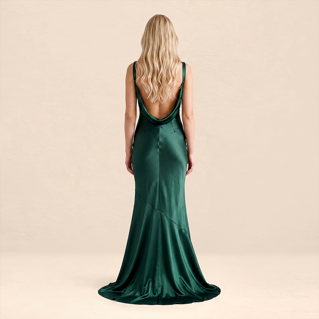 【Formal Evening】 Maxi Bodycon Polyester Glam Cowl Neck Spaghetti Strap Backless Spliced Dress - MYTHSIS