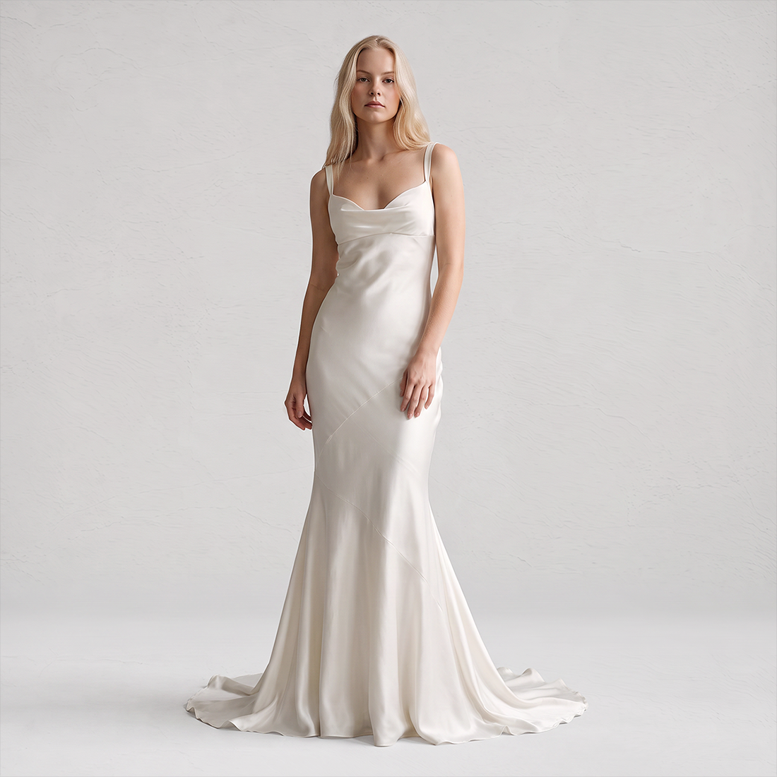 【Formal Evening】 Maxi Bodycon Polyester Glam Cowl Neck Spaghetti Strap Backless Spliced Dress - MYTHSIS