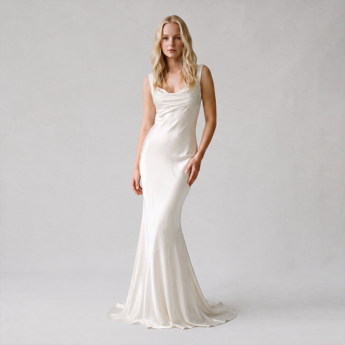 【Formal Evening】 Maxi Bodycon Polyester Glam Cowl Neck Spaghetti Strap Backless Spliced Dress - MYTHSIS