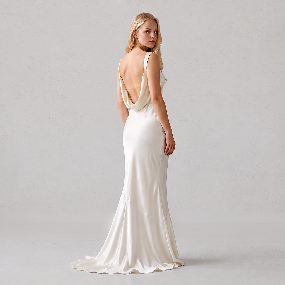 【Formal Evening】 Maxi Bodycon Polyester Glam Cowl Neck Spaghetti Strap Backless Spliced Dress - MYTHSIS