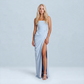 【Formal Evening】 Maxi Bodycon Polyester Chiffon Elegant Off-Shoulder Pleated Backless Slit Dress - MYTHSIS