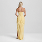 【Formal Evening】 Maxi Bodycon Polyester Chiffon Elegant Off-Shoulder Pleated Backless Slit Dress - MYTHSIS