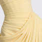 【Formal Evening】 Maxi Bodycon Polyester Chiffon Elegant Off-Shoulder Pleated Backless Slit Dress - MYTHSIS