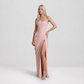 【Formal Evening】 Maxi Bodycon Polyester Chiffon Elegant Off-Shoulder Pleated Backless Slit Dress - MYTHSIS