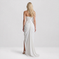 【Formal Evening】 Maxi Bodycon Polyester Chiffon Elegant Off-Shoulder Pleated Backless Slit Dress - MYTHSIS