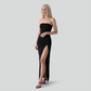 【Formal Evening】 Maxi Bodycon Polyester Chiffon Elegant Off-Shoulder Pleated Backless Slit Dress - MYTHSIS