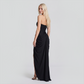 【Formal Evening】 Maxi Bodycon Polyester Chiffon Elegant Off-Shoulder Pleated Backless Slit Dress - MYTHSIS
