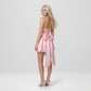 【Party & Event】 Mini Balloon Faux Wool Blend Sexy Strapless Bow Tie-Up Slit Dress - MYTHSIS
