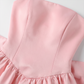 【Party & Event】 Mini Balloon Faux Wool Blend Sexy Strapless Bow Tie-Up Slit Dress - MYTHSIS