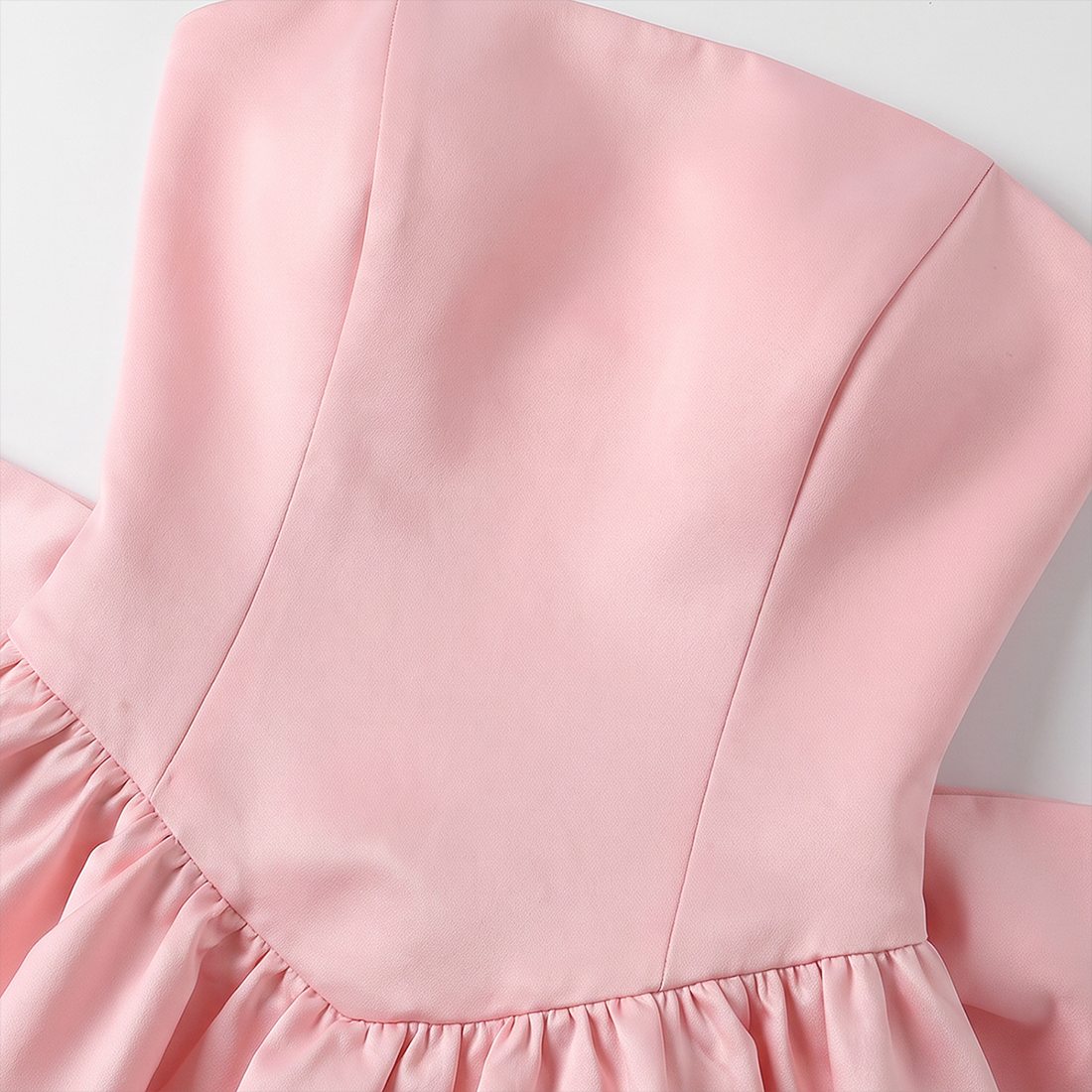 【Party & Event】 Mini Balloon Faux Wool Blend Sexy Strapless Bow Tie-Up Slit Dress - MYTHSIS