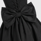 【Party & Event】 Mini Balloon Faux Wool Blend Sexy Strapless Bow Tie-Up Slit Dress - MYTHSIS