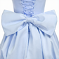【Party & Event】 Mini Balloon Faux Wool Blend Sexy Strapless Bow Tie-Up Slit Dress - MYTHSIS