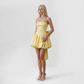 【Party & Event】 Mini Balloon Faux Wool Blend Sexy Strapless Bow Tie-Up Slit Dress - MYTHSIS