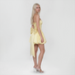 【Party & Event】 Mini Balloon Faux Wool Blend Sexy Strapless Bow Tie-Up Slit Dress - MYTHSIS