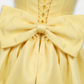 【Party & Event】 Mini Balloon Faux Wool Blend Sexy Strapless Bow Tie-Up Slit Dress - MYTHSIS