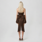 【Party & Event】 Mini Balloon Faux Wool Blend Sexy Strapless Bow Tie-Up Slit Dress - MYTHSIS