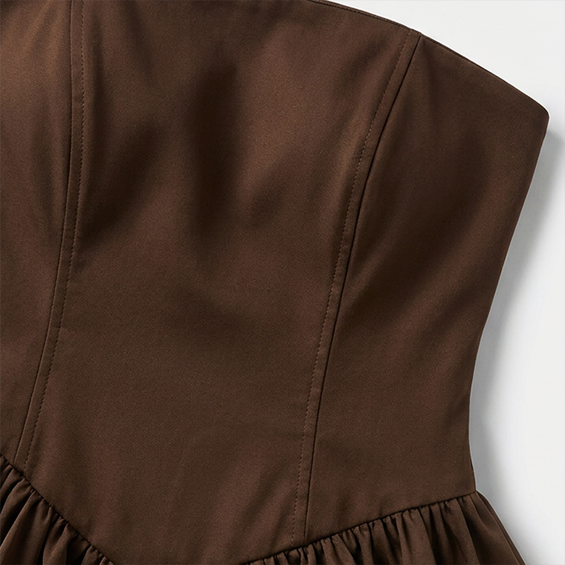 【Party & Event】 Mini Balloon Faux Wool Blend Sexy Strapless Bow Tie-Up Slit Dress - MYTHSIS