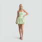 【Party & Event】 Mini Balloon Faux Wool Blend Sexy Strapless Bow Tie-Up Slit Dress - MYTHSIS