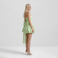 【Party & Event】 Mini Balloon Faux Wool Blend Sexy Strapless Bow Tie-Up Slit Dress - MYTHSIS