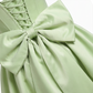 【Party & Event】 Mini Balloon Faux Wool Blend Sexy Strapless Bow Tie-Up Slit Dress - MYTHSIS