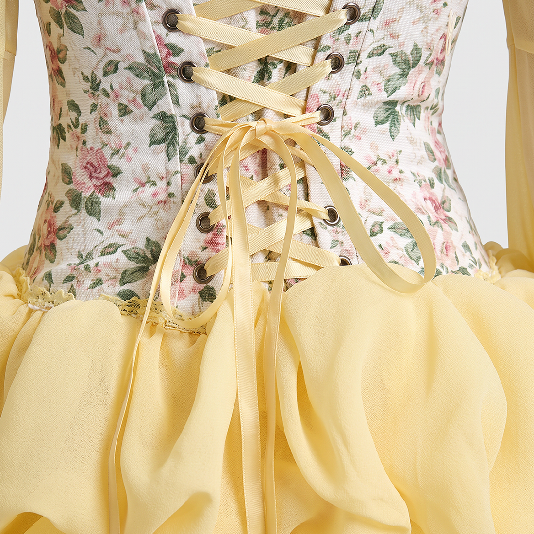 【Party & Event】 Midi Puff Polyester Glam Square Neck Rhinestone Spaghetti Strap Dress - MYTHSIS