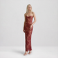 【Party & Event】 Maxi Bodycon Polyester Glam Strapless Lace Spliced Dress - MYTHSIS