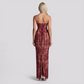 【Party & Event】 Maxi Bodycon Polyester Glam Strapless Lace Spliced Dress - MYTHSIS