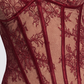 【Party & Event】 Maxi Bodycon Polyester Glam Strapless Lace Spliced Dress - MYTHSIS